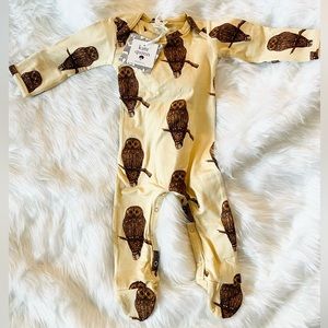 Kate Quinn 3-6 Months Bamboo Fabric Footie - Owl Print - NWT